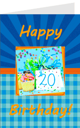 authentic GREETING CARD - Happy Birthday 20 (20. Geburtstag) (3D Karte)