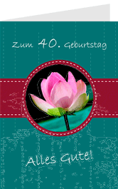 authentic GREETING CARD - Zum 40. Geburtstag Alles Gute (3D Karte)