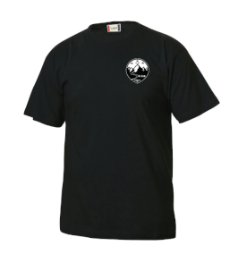 T-shirt enfant 29032 noir avec logo "Ski Club Corsier" imprimé sur coeur