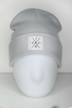 Beanie grey white new
