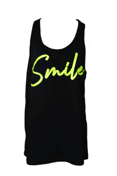 Damen Top Smile Black Neon