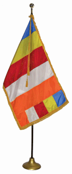 Buddhist Flag Set with Oak Pole