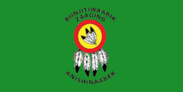 Biinjitiwaabik Zaaging Anishinaabek Flag (Ontario)