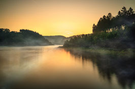 Golden Morning at the river dam