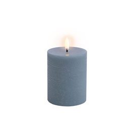 UYUNI LED pillar candle, Hazy Blue Rustic, 7,8 x 10 cm