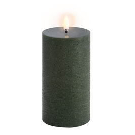 UYUNI LED pillar candle, Olive Green Rustic, 7,8 x 15 cm