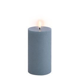 UYUNI LED pillar candle, Hazy Blue Rustic, 7,8 x 15 cm