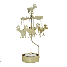 Rotary candle holder Reindeer Gold