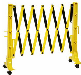 Barrera expandible con ruedas de 3,5 m, color amarillo