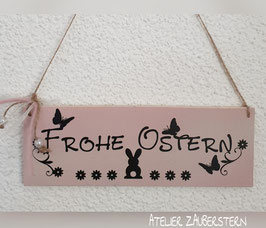 Holzschild "Frohe Ostern"