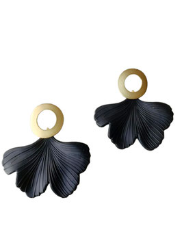 Pendientes Gingko negro