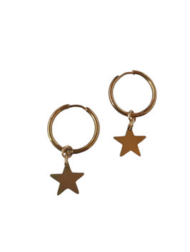 Pendientes AROS estrella gold