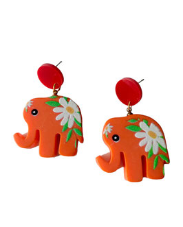 Pendientes elefantes naranja