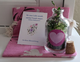 Geschenk-Säckchen Blumenglas (rosa)
