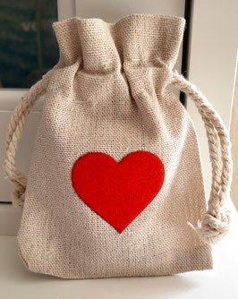Geschenk-Säckchen Herz (pink)