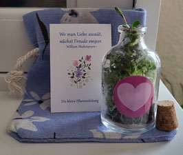 Geschenk-Säckchen Blumenglas (blau)