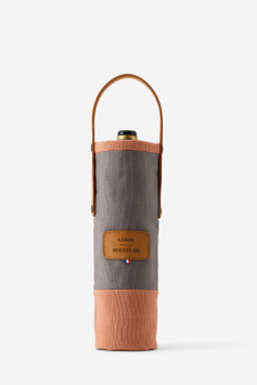 Sac à bouteille gris/saumon