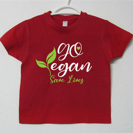 Go Vegan T-shirt | Red Colour