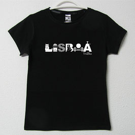 Lisboa T-shirt | Black Colour (Lisboa in white)