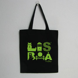 Lisboa Bag | Black Colour (Lisboa in green)