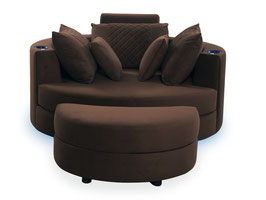 Cuddle Couch con Ottomano Octane Color Cocoa