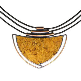 Korkschmuck-Collier "Triangel | gelb"