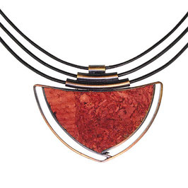 Korkschmuck-Collier "Triangel | rot"