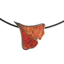 Korkschmuck-Collier "Ginkgo | klein | rot"