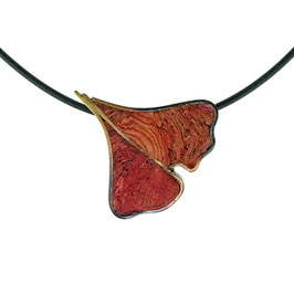 Korkschmuck-Collier "Ginkgo | klein | rot"