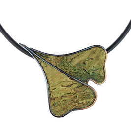 Korkschmuck-Collier "Ginkgo | groß | grün"