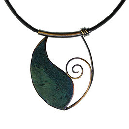 Korkschmuck-Collier "Vino | blau-grau"