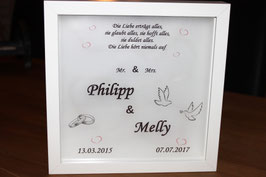 Hochzeit Mr. & Mrs. mit Spruch