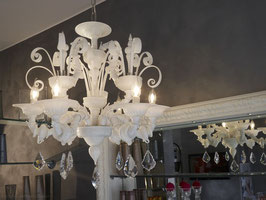 White Ice carezzonico Murano glass chandelier