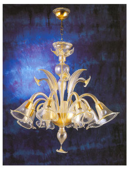Miss Albinoni chandelier in Murano glass gold edition