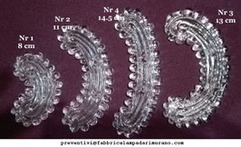 Spare part for mirror, angle curve of "C" shape, about 12 cm , series "Murano"