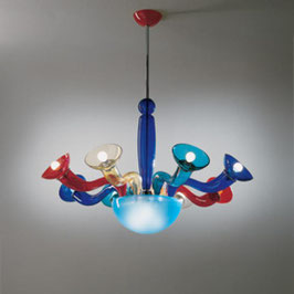 Pierrot colored Murano modern chandelier