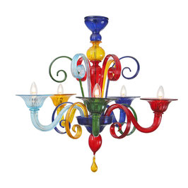 Multicolor: Colored Murano modern chandelier