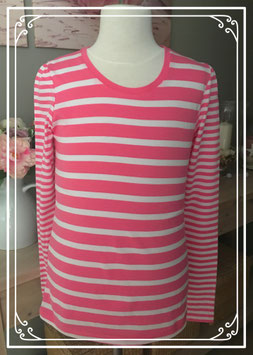 Roze gestreept t-shirt van HEMA - Maat 158-164