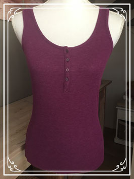 Aubergine kleurig ribstof topje-maat 40