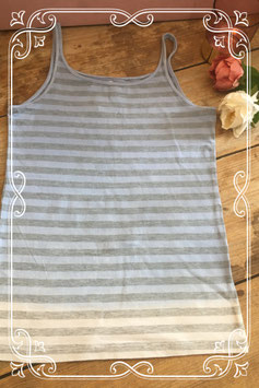 Lichtblauw/wit/grijs gestreepte top van H&M - maat 158-164