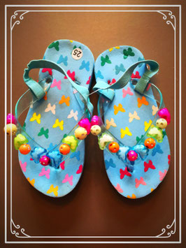 Blauwe slippertjes met hielbandje - maat 25