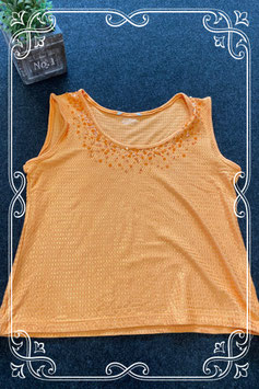 Sierlijke oranje top met pailletten maat M/L