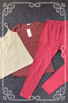 Nieuwe 3-delige set met longsleeve van Steps en top van Comfortable Basics en legging in maat L