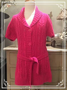 Nieuw: roze gebreid vest met korte mouwen - maat 164