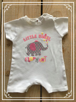 Witte jumpsuit met olifantje van NewBorn - Maat 50/56