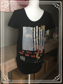 Zwart korte mouwen zwangerschaps t-shirt van Love2Wait - Maat M
