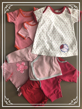 8 delig rood/wit setje - Maat 56
