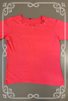 Leuke donkerroze shirt met steentjes in maat L
