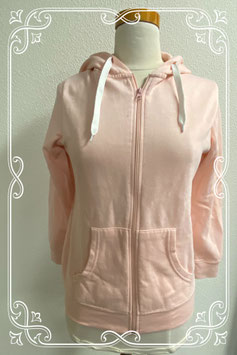 Zachtroze vest met capuchon in maat 38