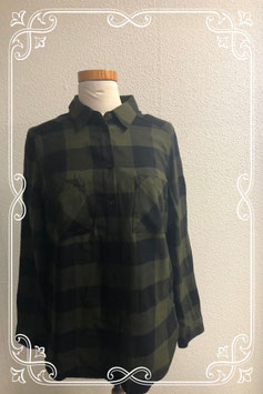 Groen zwart geblokte blouse van H&M maat 38